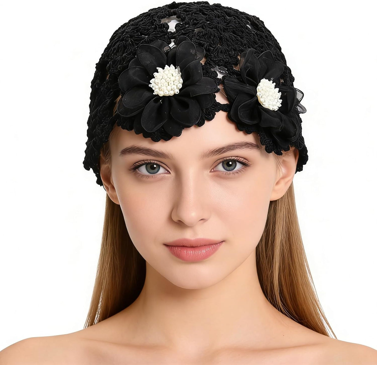 Gorro de ganchillo hecho a mano para mujer, sombrero de sol de enca...