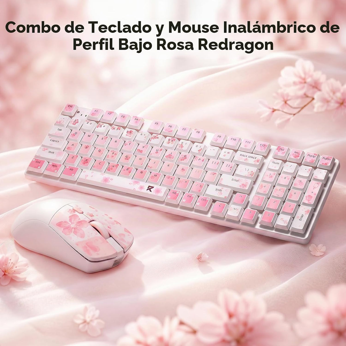 Redragon BS 7552 Combo de teclado y mouse inalámbricos, interruptor...