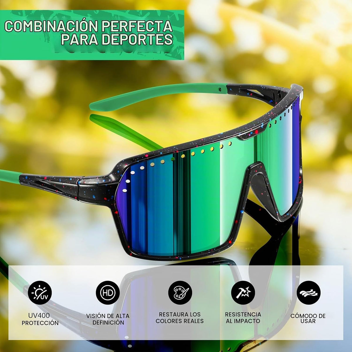 KUGUAOK Gafas de sol polarizadas deportivas para hombre y mujer, ga...