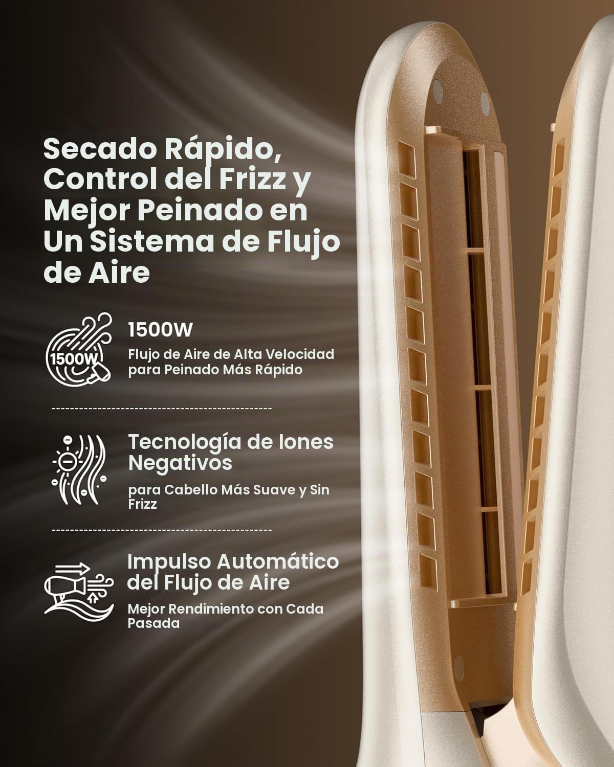 MESCOMB Secador de pelo y alisador 6 en 1, envoltura de aire calien...