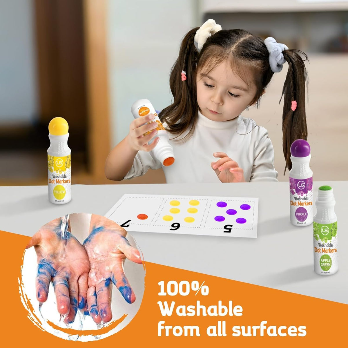 Ultimate Stationery Marcadores de puntos para niños pequeños de 1 a...