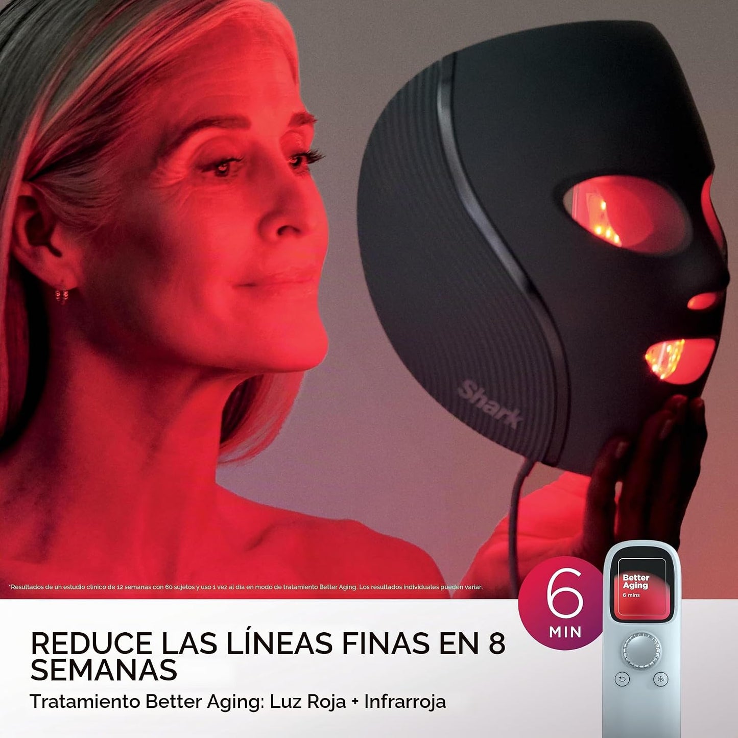 Mascarilla facial LED Shark CryoGlow con enfriamiento debajo de los...