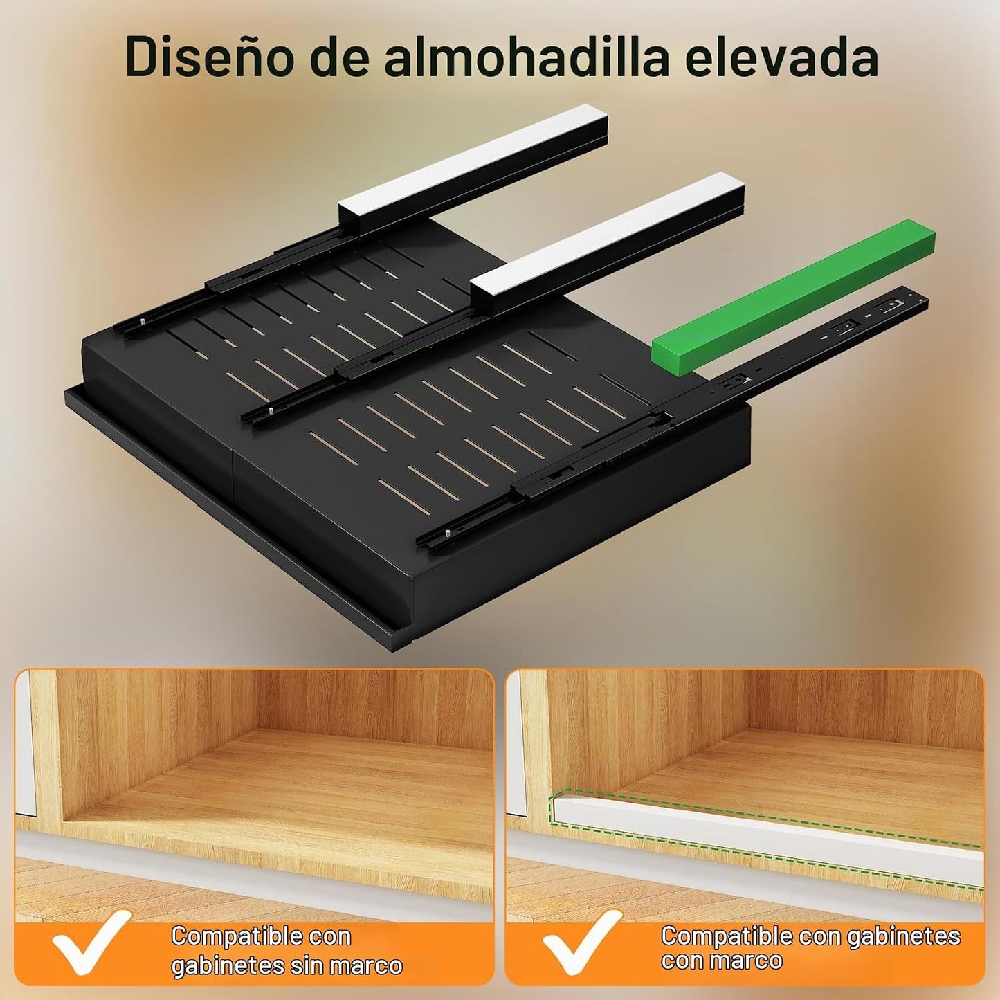 Organizador de gabinete extraíble, 1 paquete expandible (13.6 a 24...