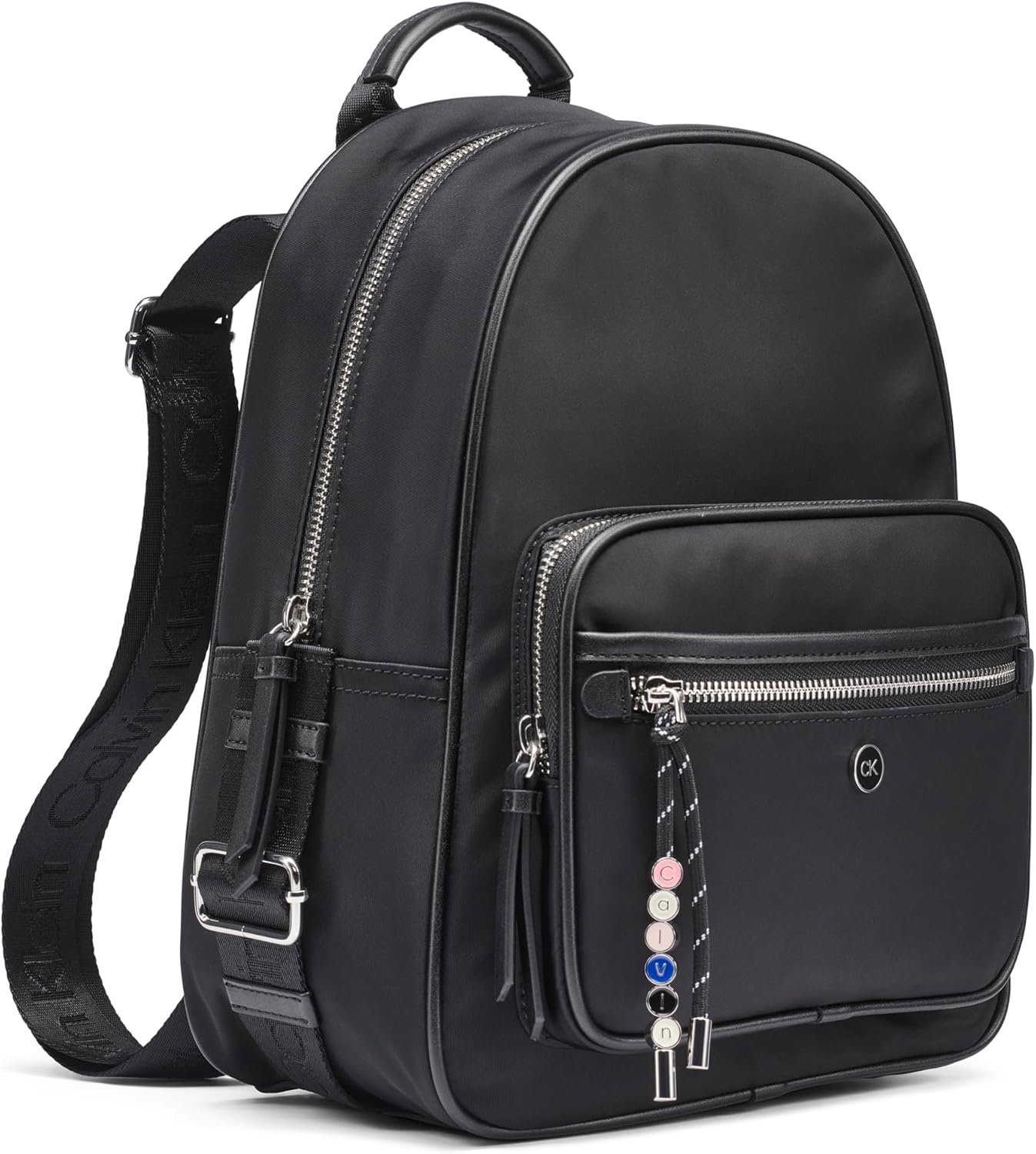 Calvin Klein Mochila organizativa Caius para mujer, Negro\/Plateado...