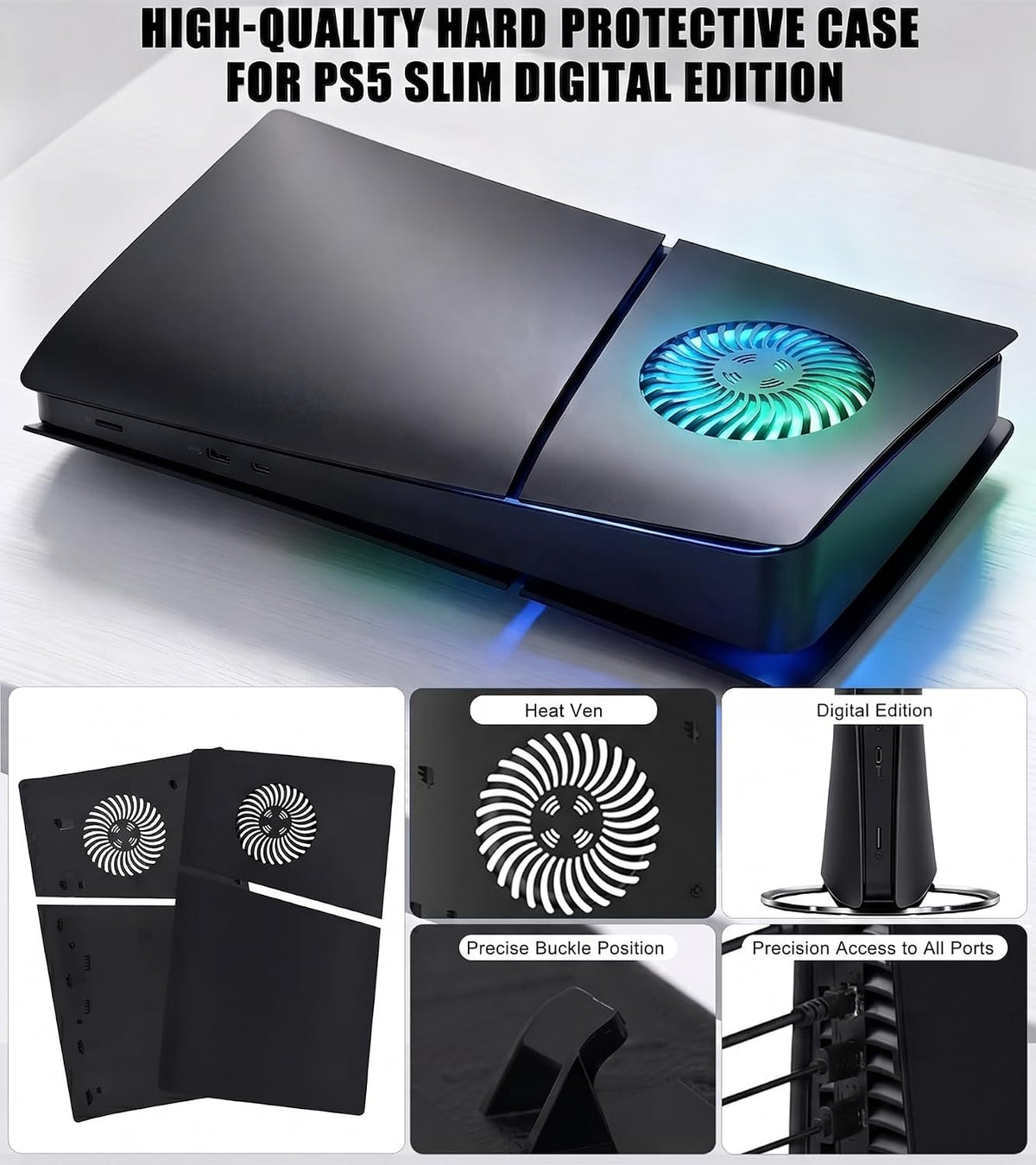 arVin Placa frontal para PS5 Slim Digital Edition con accesorios de...