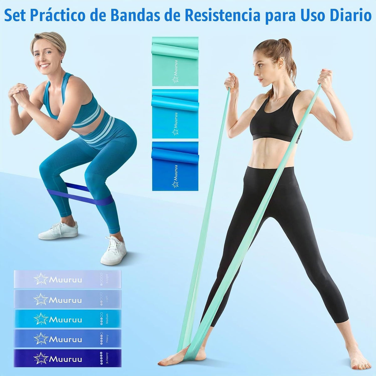 Muuruu Equipo de kit de Pilates, anillo y pelota de Pilates para mu...