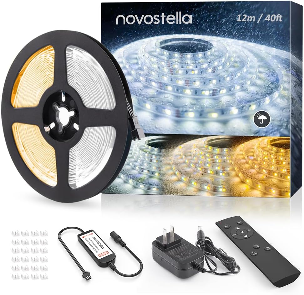 NOVOSTELLA Tiras de Luces LED Blancas Sintonizables Impermeables de...