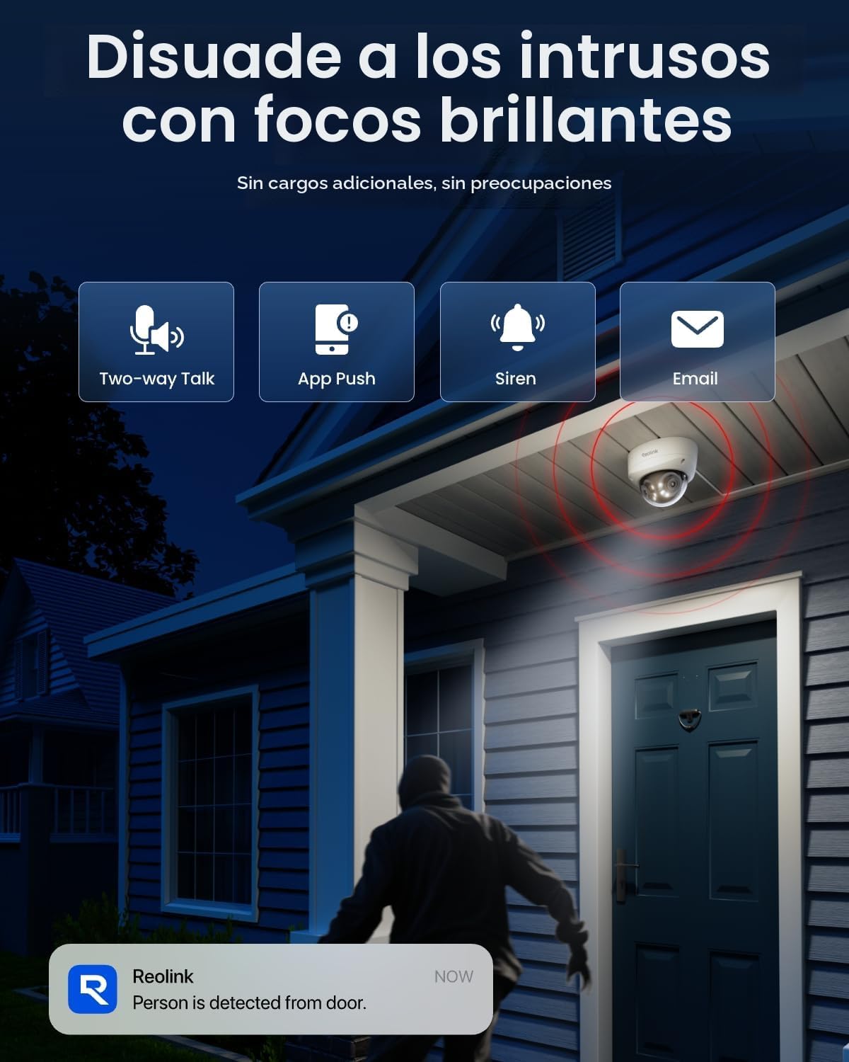 REOLINK Duo 3V PoE, cámara de seguridad PoE de doble lente UHD de 1...