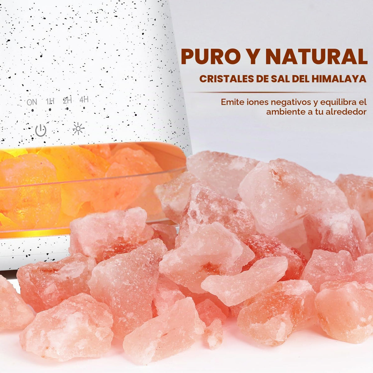 SALKING Lámpara de sal del Himalaya 2 en 1 y difusor ultrasónico de...