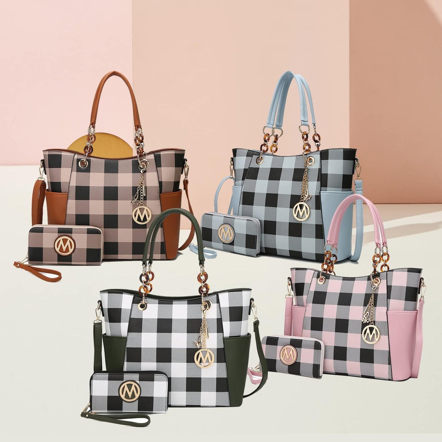 MKF Collection - Juego de bolsa de mano para mujer, con cartera y a...