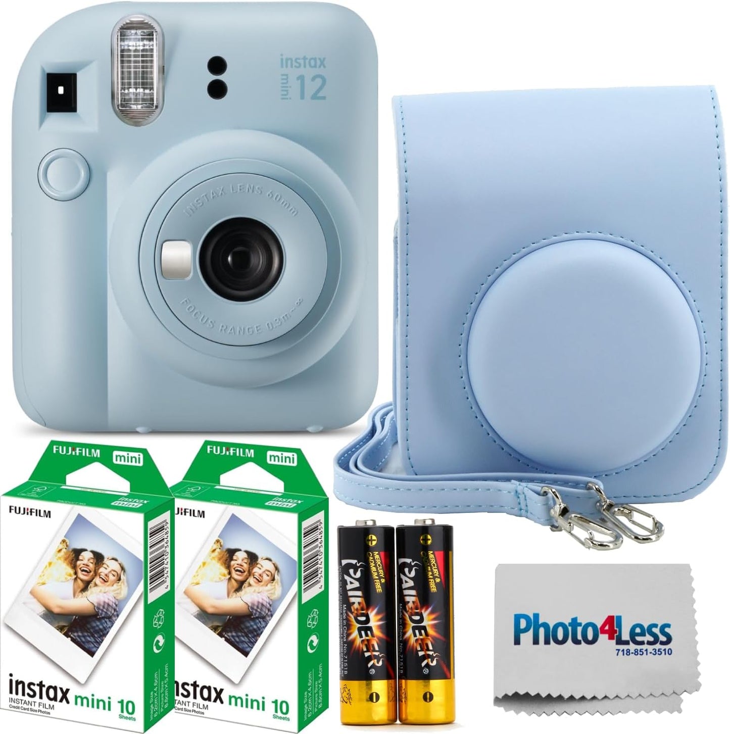 Fujifilm Cámara Instax Mini 12 de película instantánea azul pastel,...