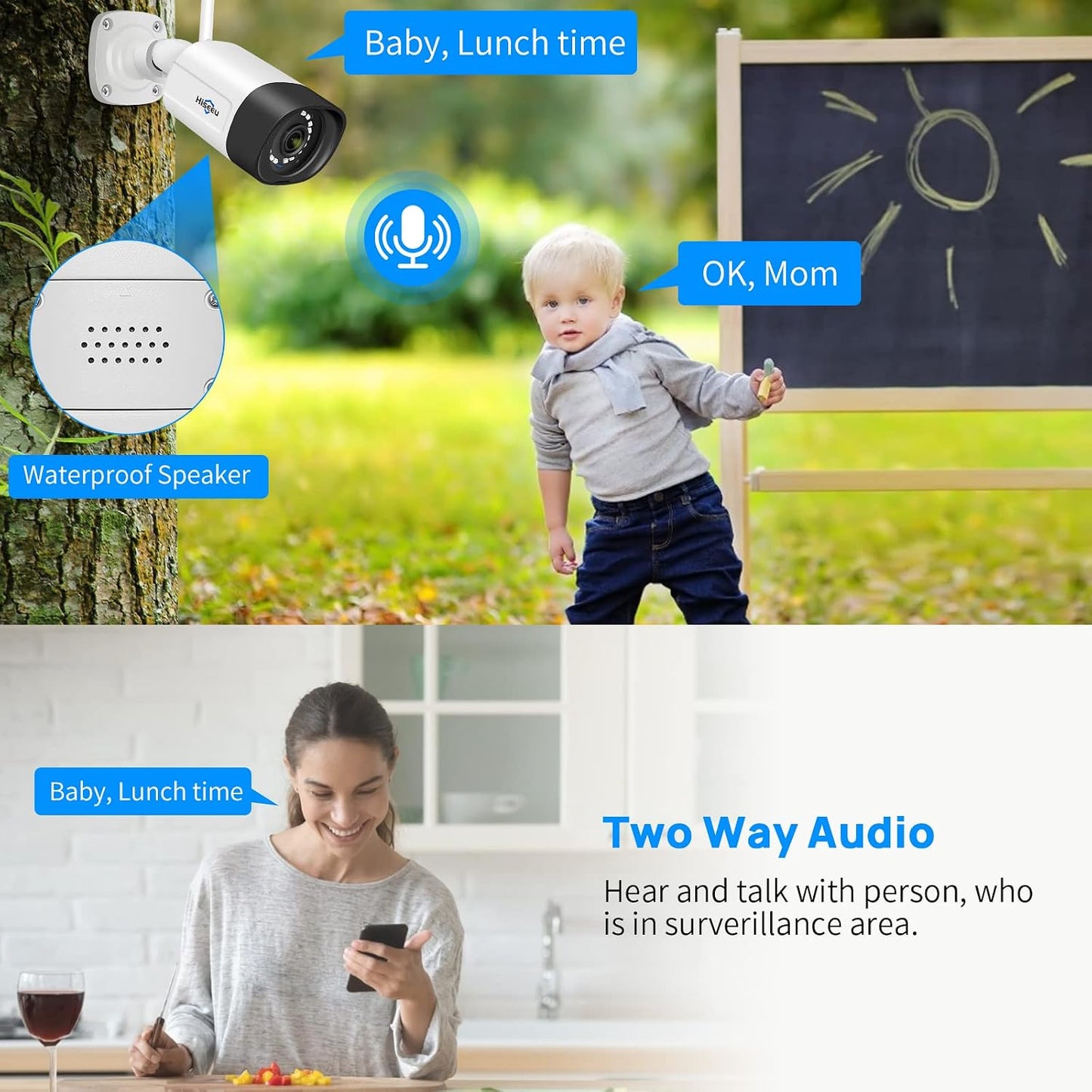 【Doble Wi-Fi, audio de 2 vías】Sistema de cámara de seguridad WiFi 2...