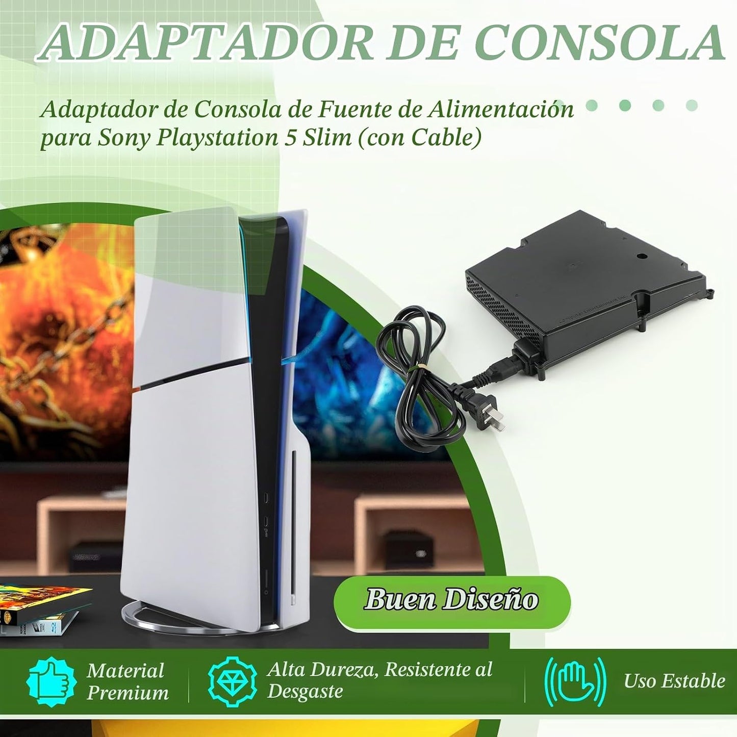 Fuente de alimentación delgada para PS5 para PlayStation 5 PS5 Slim...