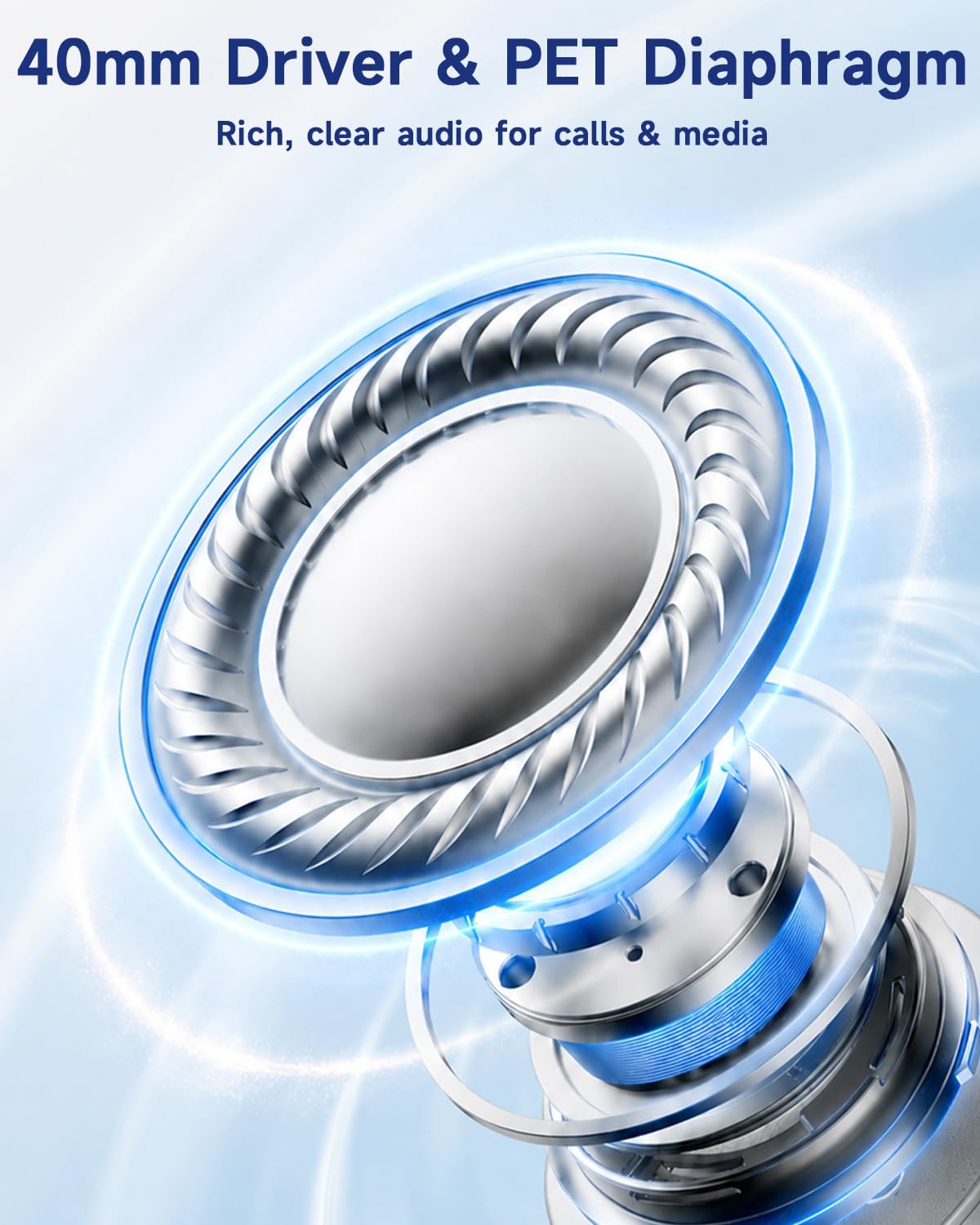 AOC Auriculares inalámbricos con micrófono para el trabajo, cancela...