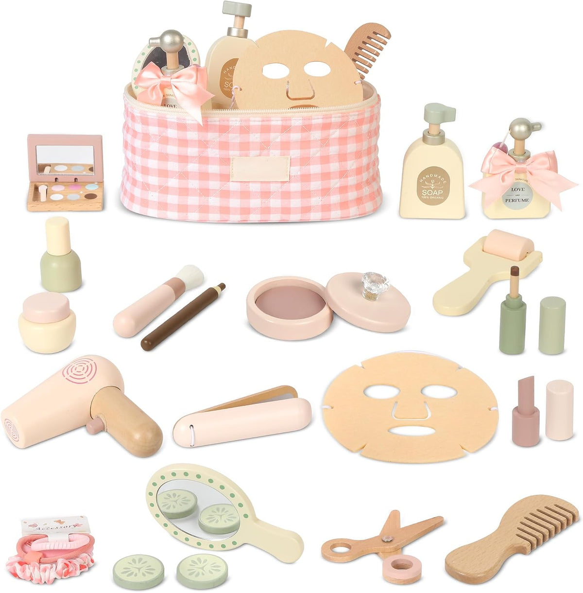 Pithfor Juego de Maquillaje de Madera para Niños, Juego de Maquilla...
