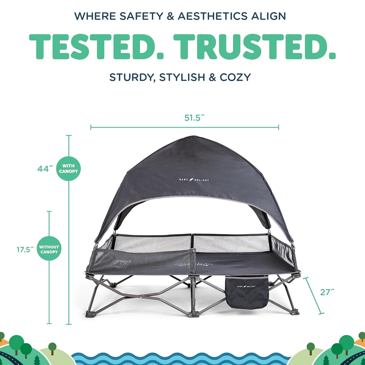 Baby Delight Go with Me Bungalow Deluxe - Cuna portátil, color gris...