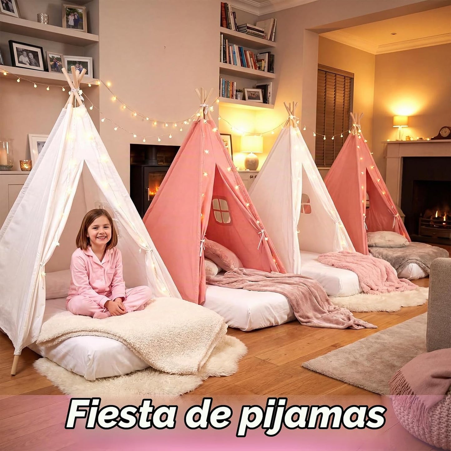Lemosa - Juego de tienda de campaña para niños, 4 unidades, color r...