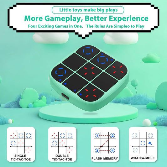 KOQQQ Juego de pernos recargables de Tic-Tac-Toe, consola de rompec...