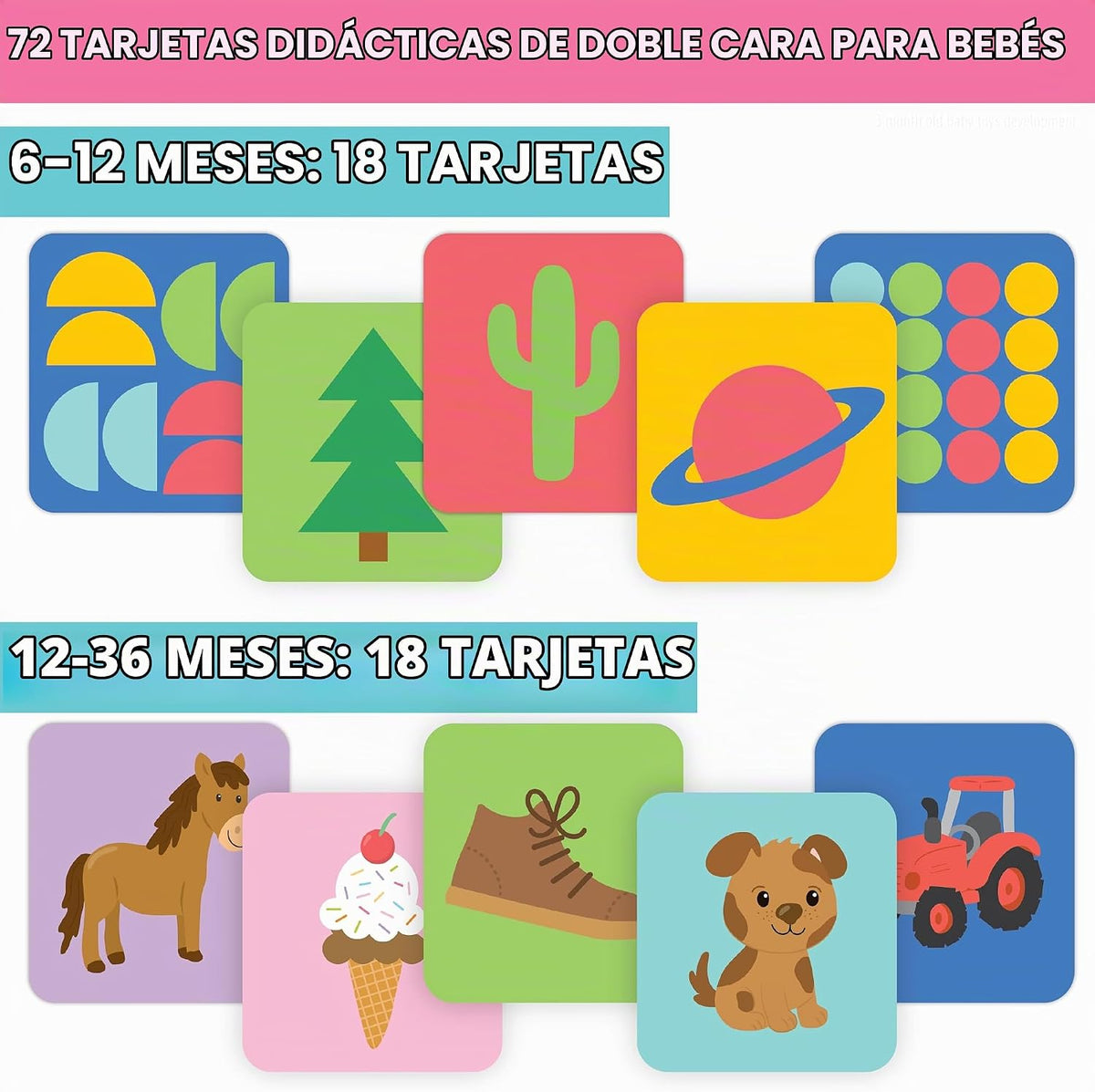 75 tarjetas de alto contraste para bebés de 0 a 6 meses, tarjetas d...