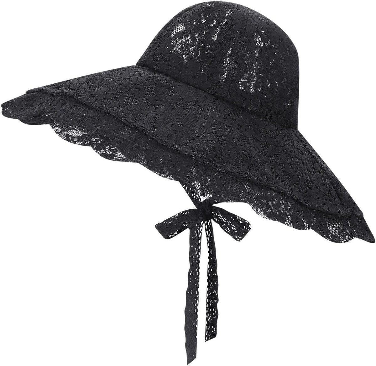 Sombrero de playa de encaje para mujer, sombrero de sol de ala anch...