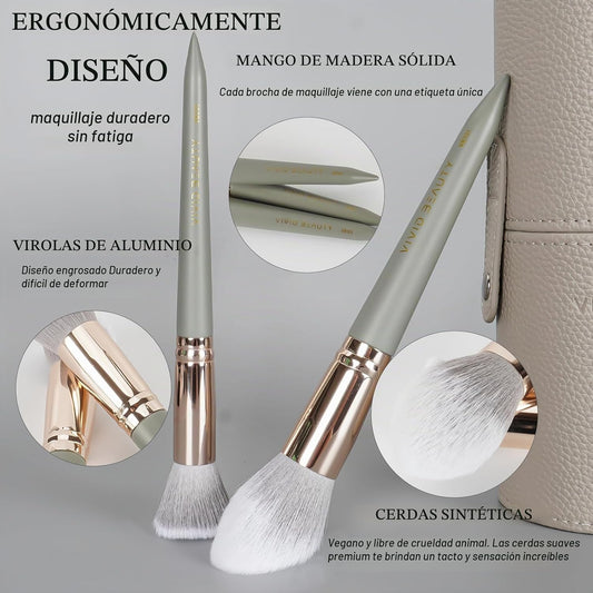 Vivid Beauty Juego de Brochas de Maquillaje, 18 Piezas de Brochas d...