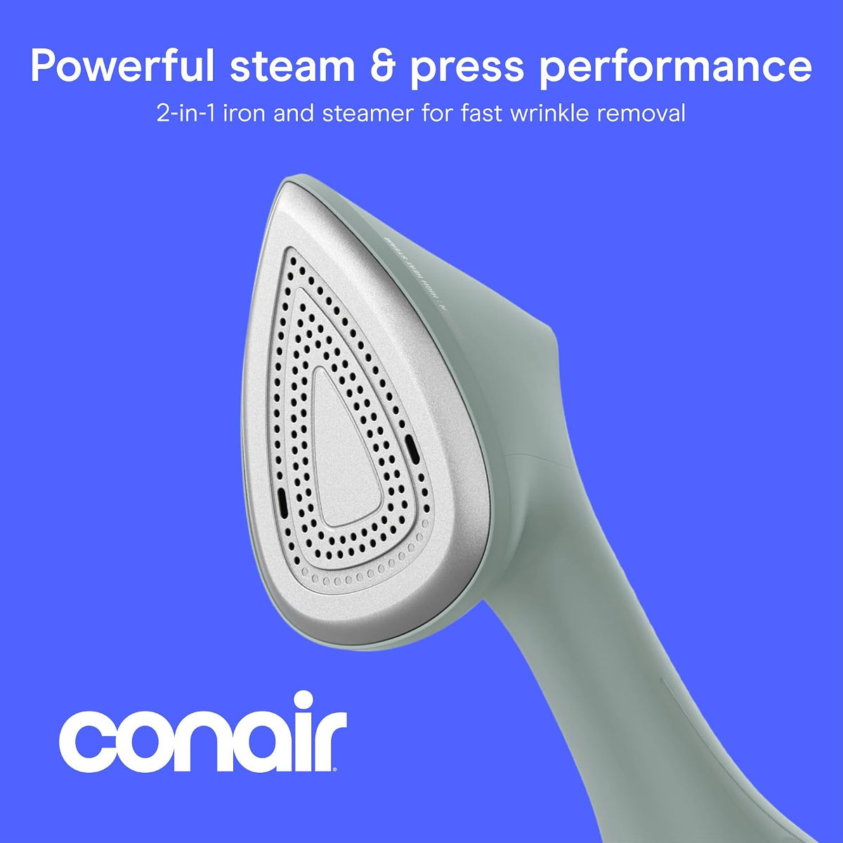 Conair Vaporizador 2 en 1 para hierro y ropa, suela de aluminio, 17...