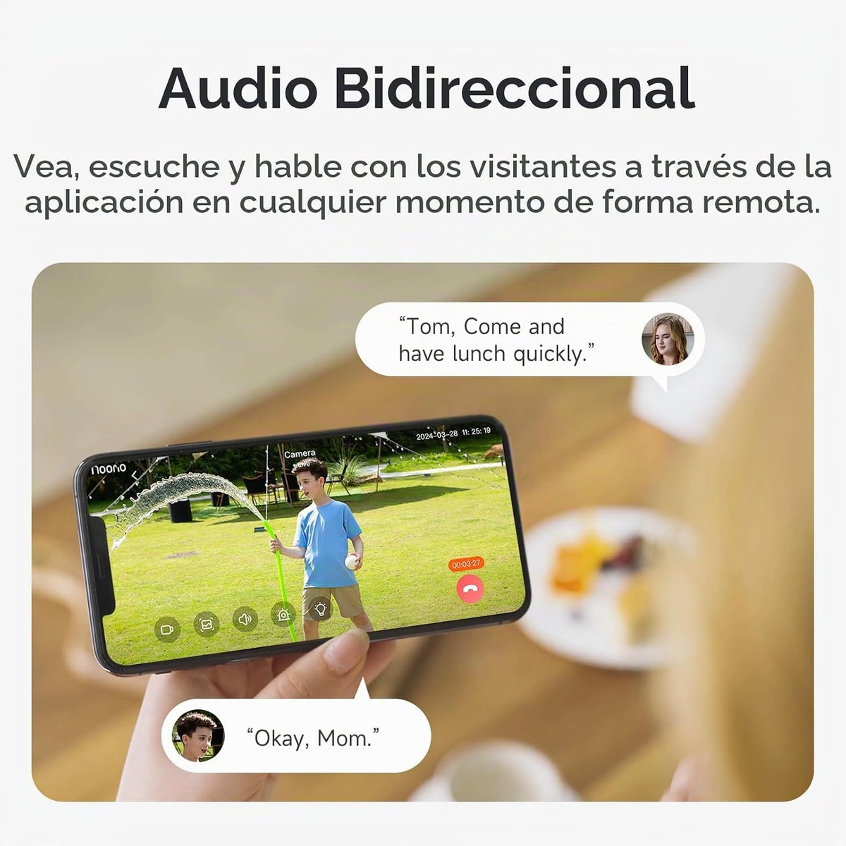 Noorio B200 Kit de 2 cámaras con Hub, sistema de cámara de segurida...