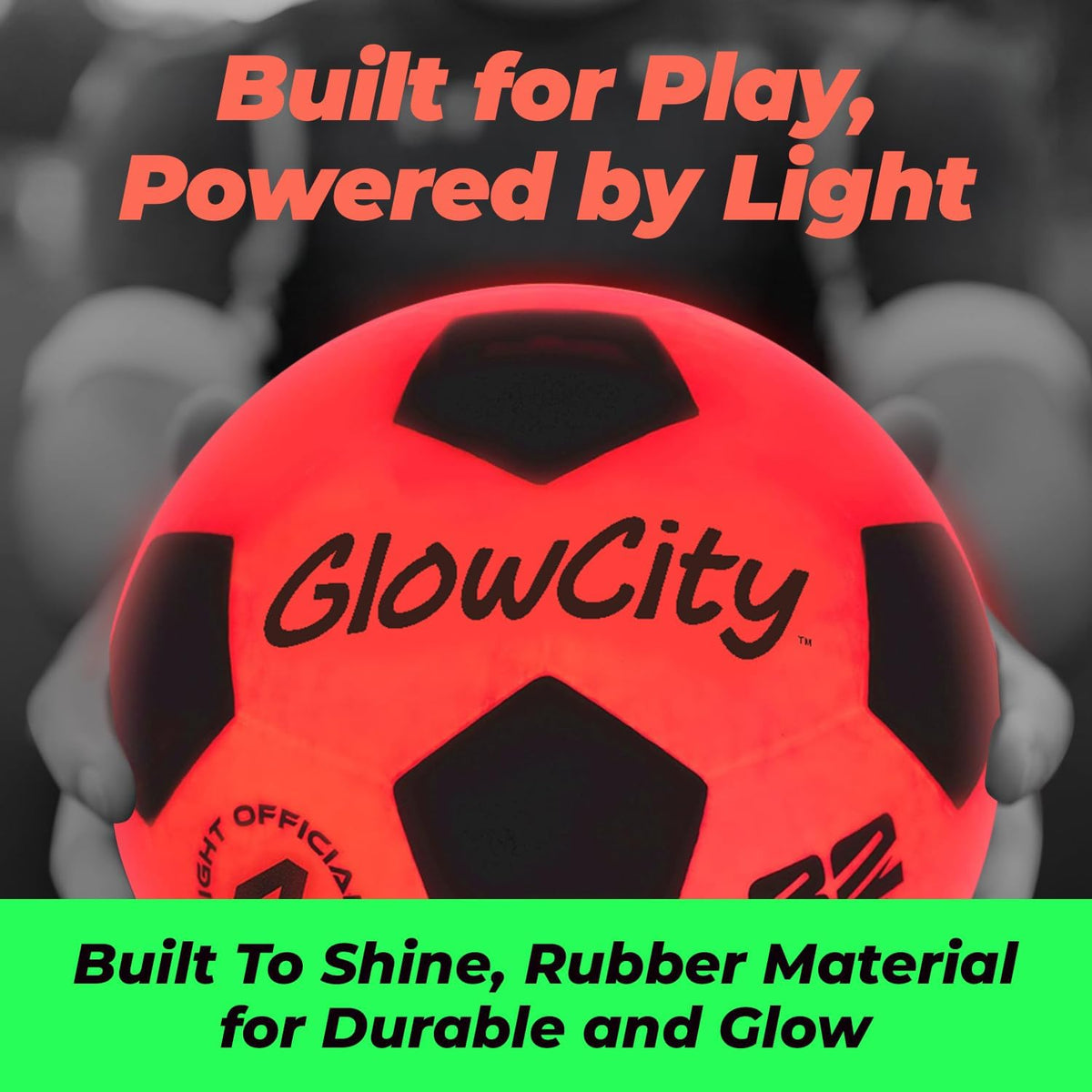 GlowCity Balón de fútbol que brilla en la oscuridad - Tamaños 3, 4,...