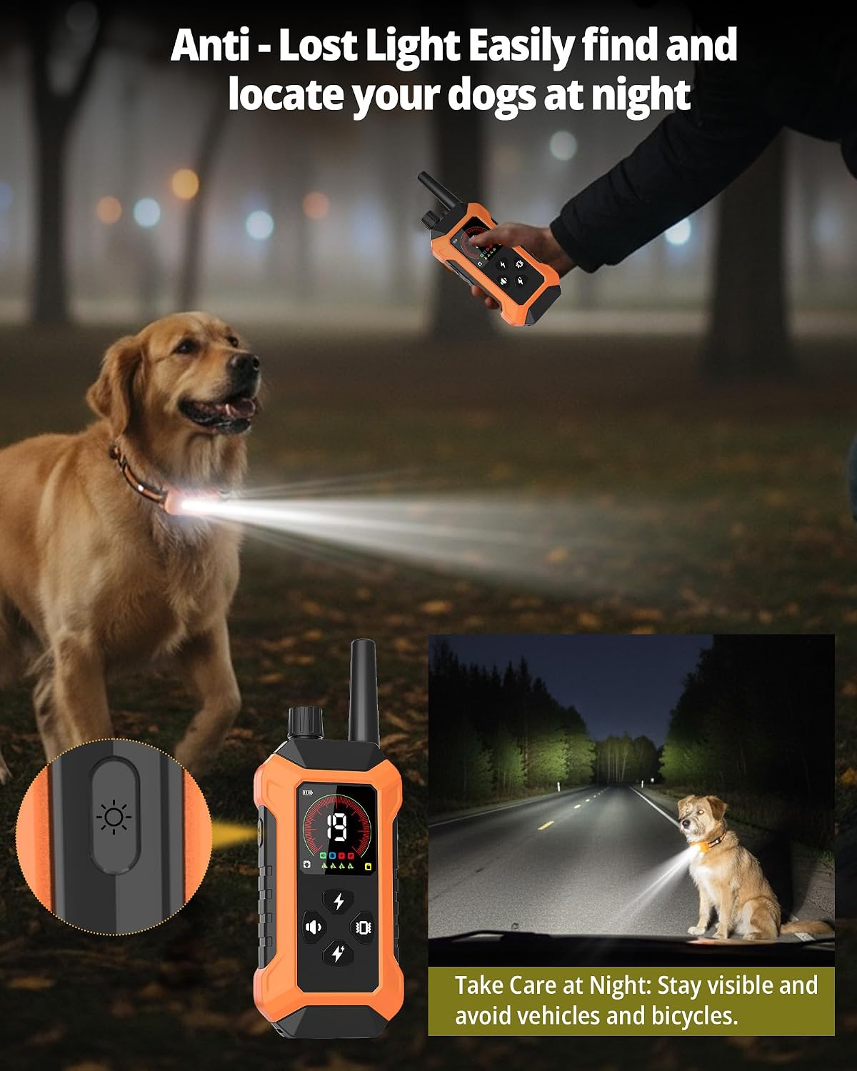 Collar de choque para perros, paquete de 4 (5 a 150 libras), 4400 p...