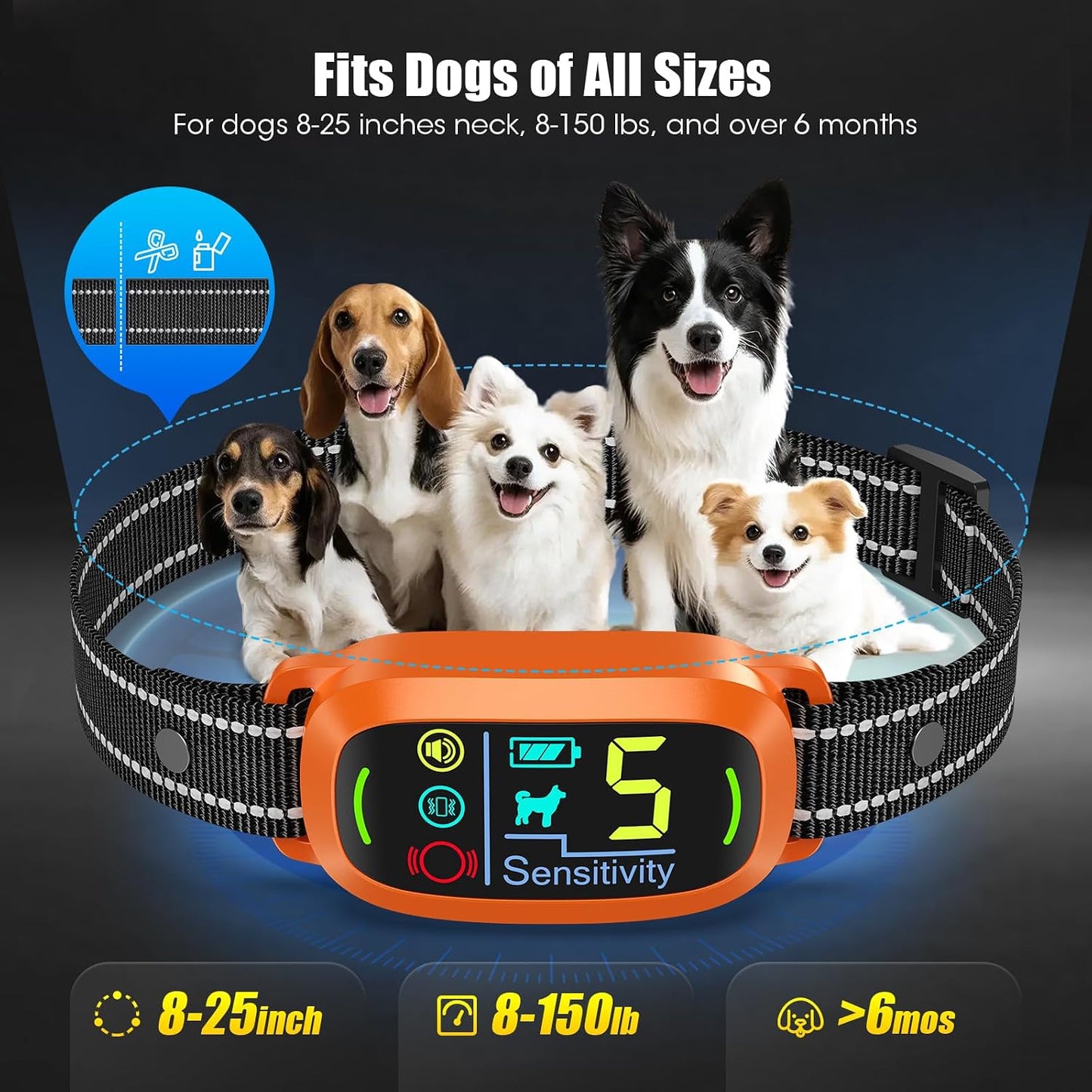 Oliry Smart AI Collar antiladridos para perros grandes, medianos y...