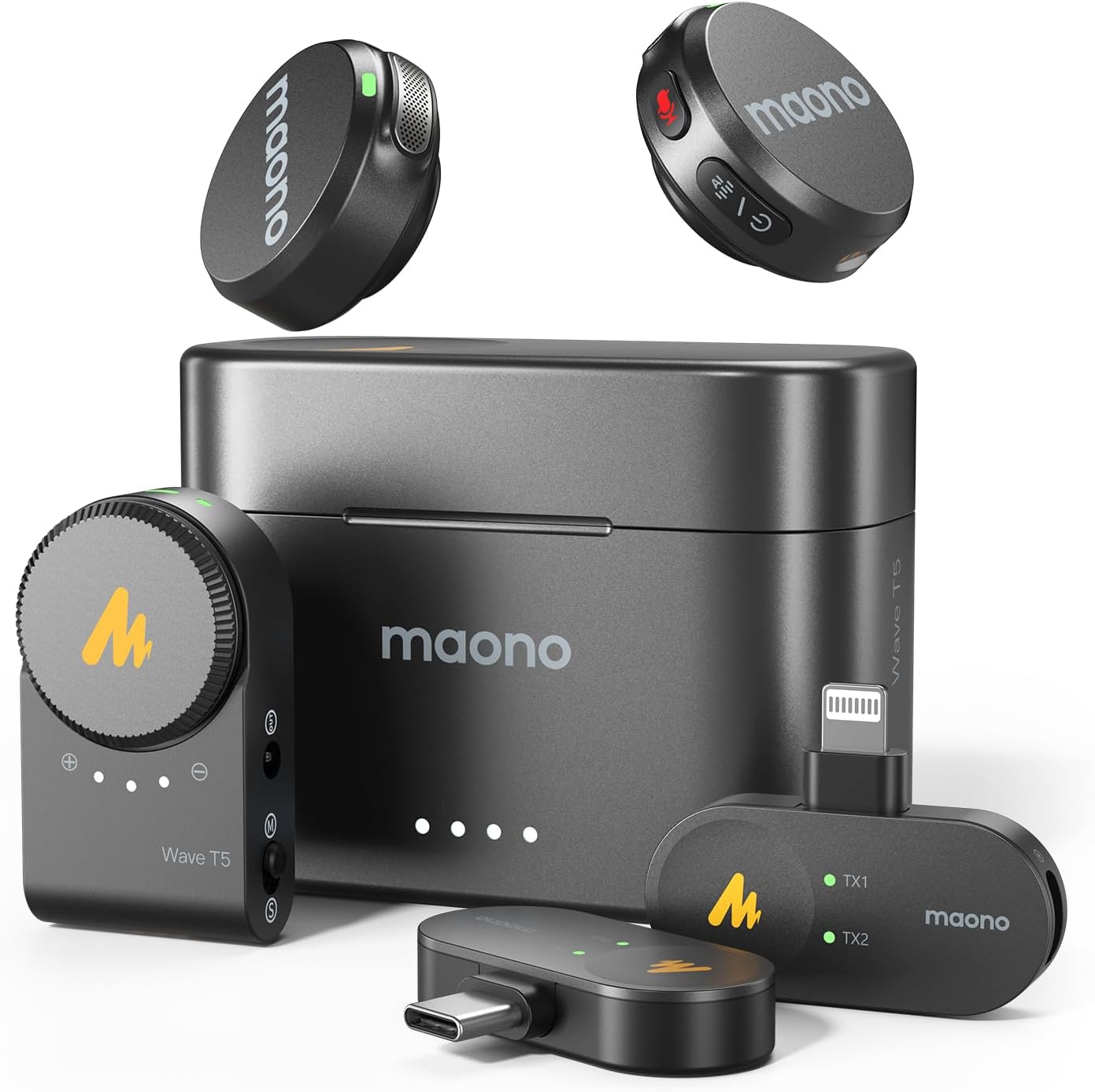 MAONO Micrófono Lavalier inalámbrico para iPhone\/Android\/cámara\/...