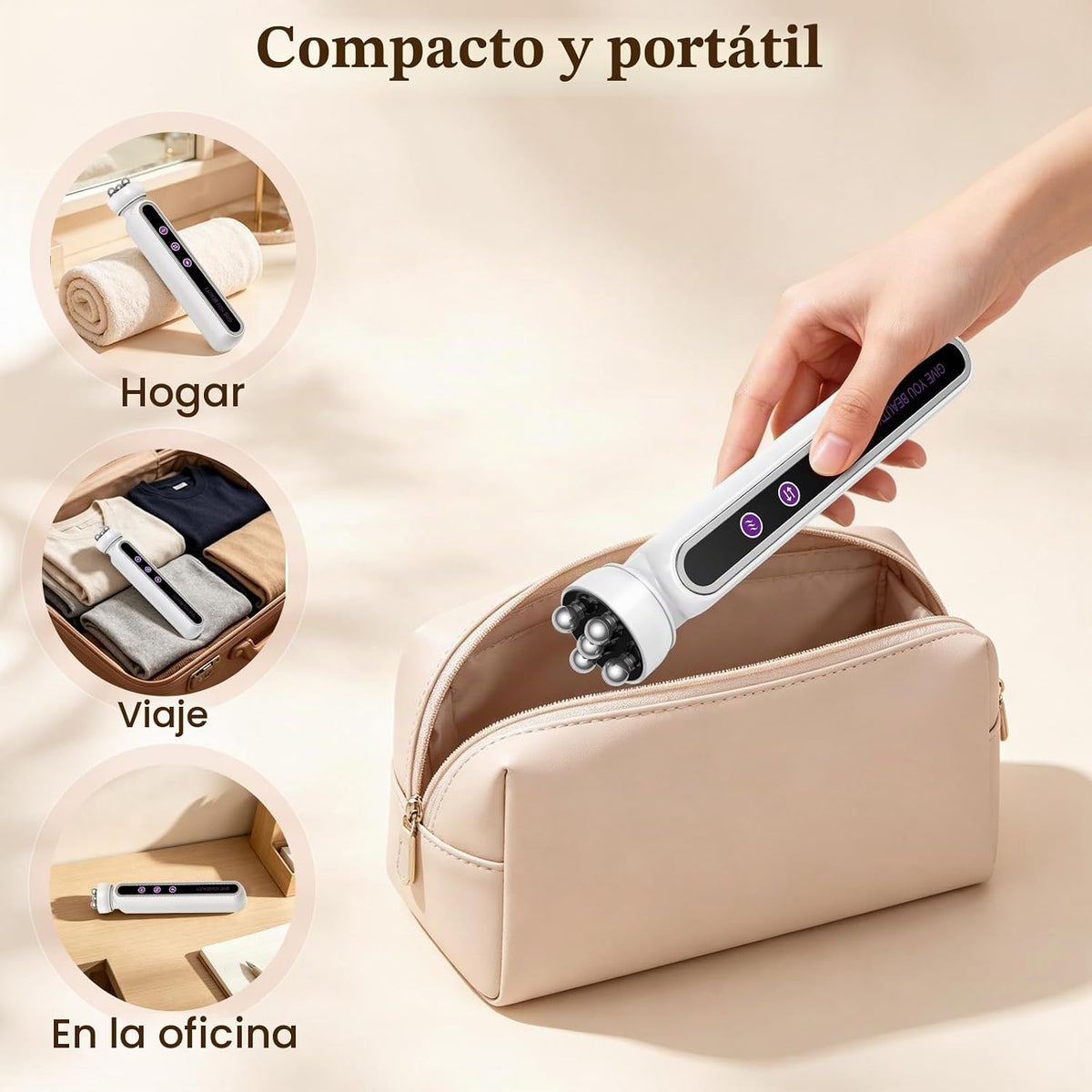 Masajeador facial eléctrico giratorio de 360° con terapia de calor...