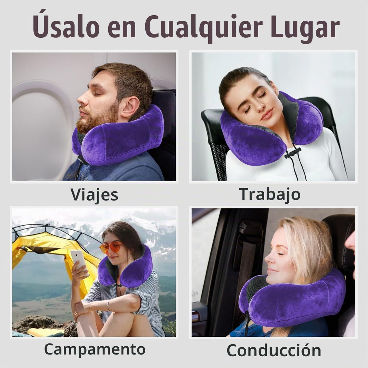 Elvodosia Almohada de viaje, almohada de cuello de espuma viscoelás...