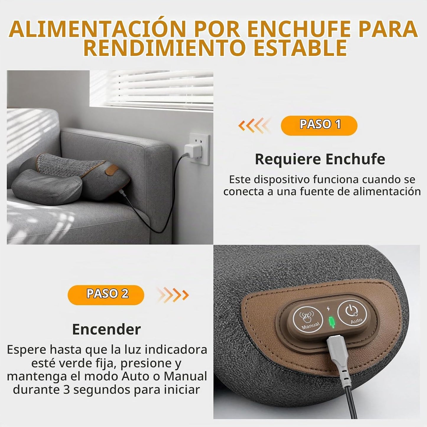 Voluart Almohada masajeadora de cuello 3 en 1 con calor y tracción,...