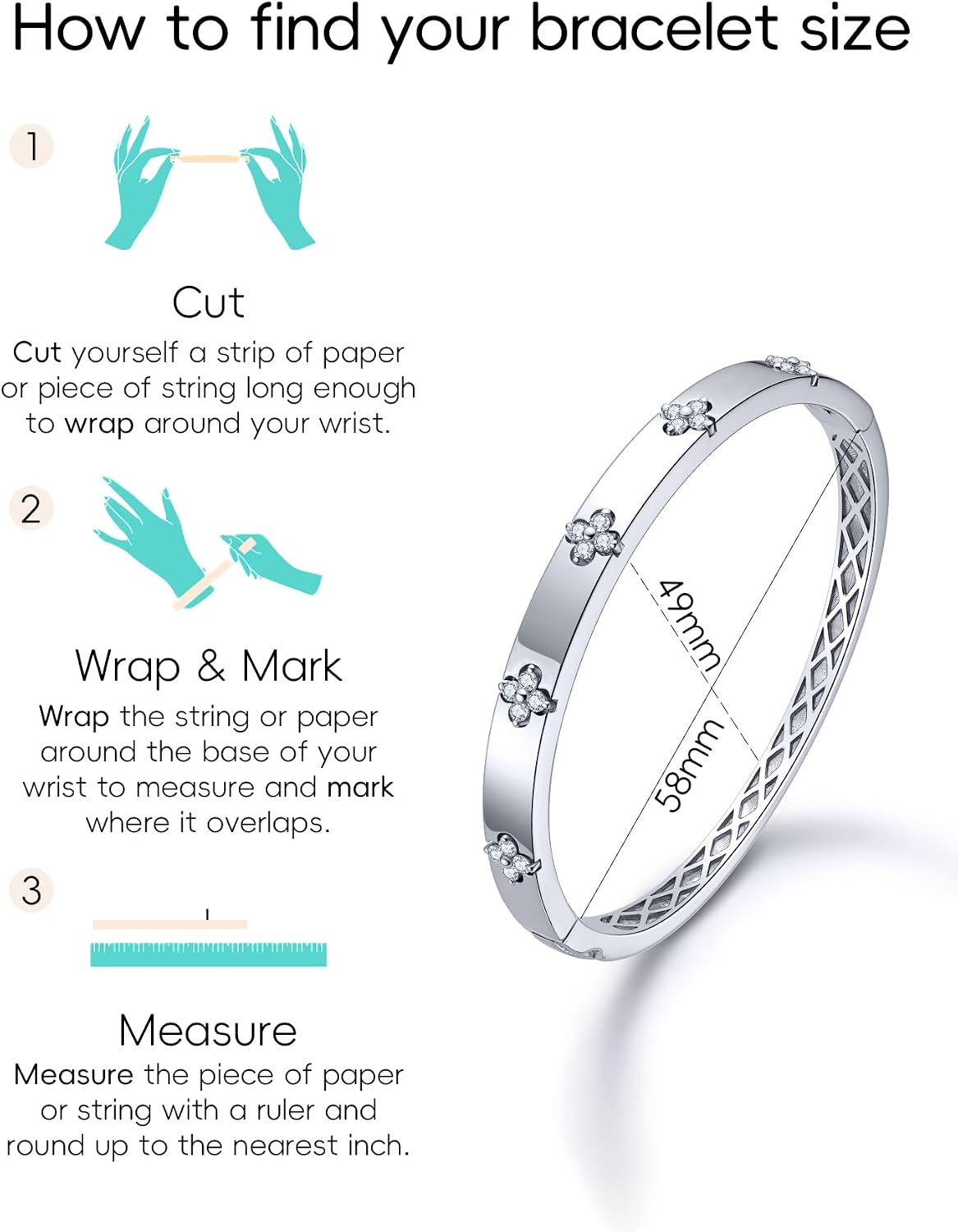 TIMELESSTAR Pulseras de trébol para mujer, hipoalergénicas, moissan...