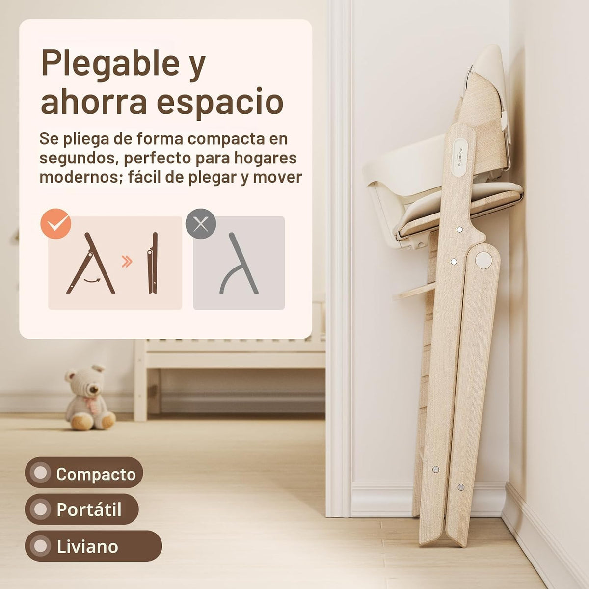 Mamazing GrowPod Pro - Silla alta de madera para bebés de 6 meses a...