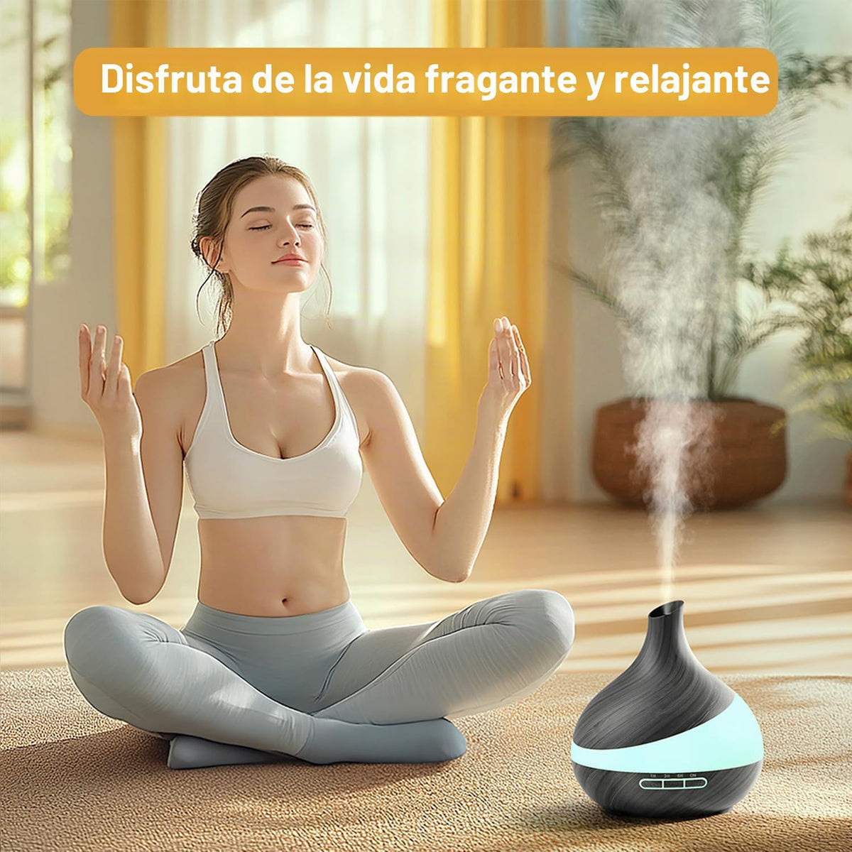 HJTHJT Difusor de aceite esencial de 16.9 fl oz para el hogar: LED...