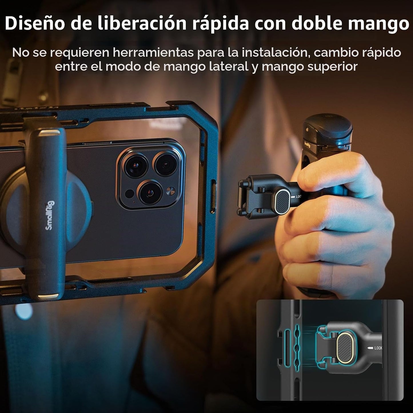 SmallRig Kit Básico de Jaula de Teléfono de Liberación Rápida Unive...