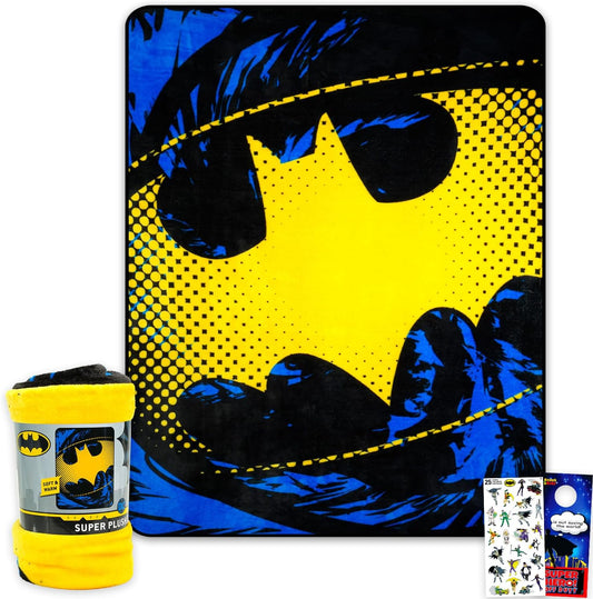 Juego de manta de forro polar de Batman, paquete con manta suave de...