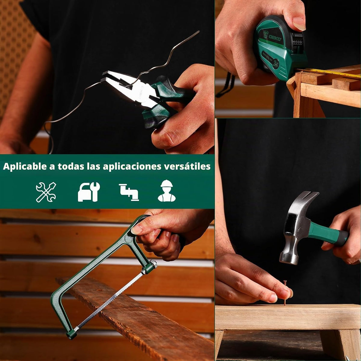 DEKOPRO Juego de herramientas: Kit de herramientas para el hogar de...