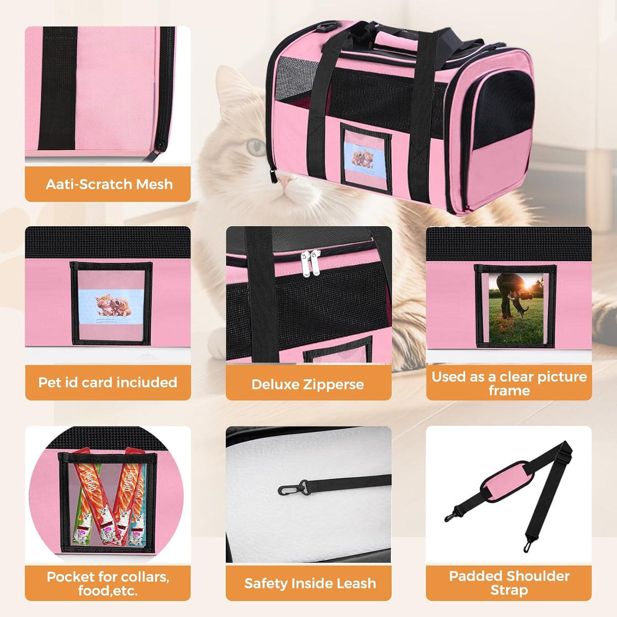 Transportador para gatos de lados suaves (hasta 16 libras), bolsa |...