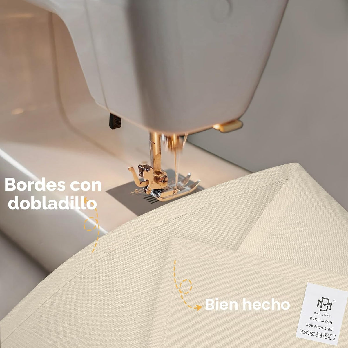 BRILLMAX - Paquete de 6 manteles color beige de 60 x 102 pulgadas p...