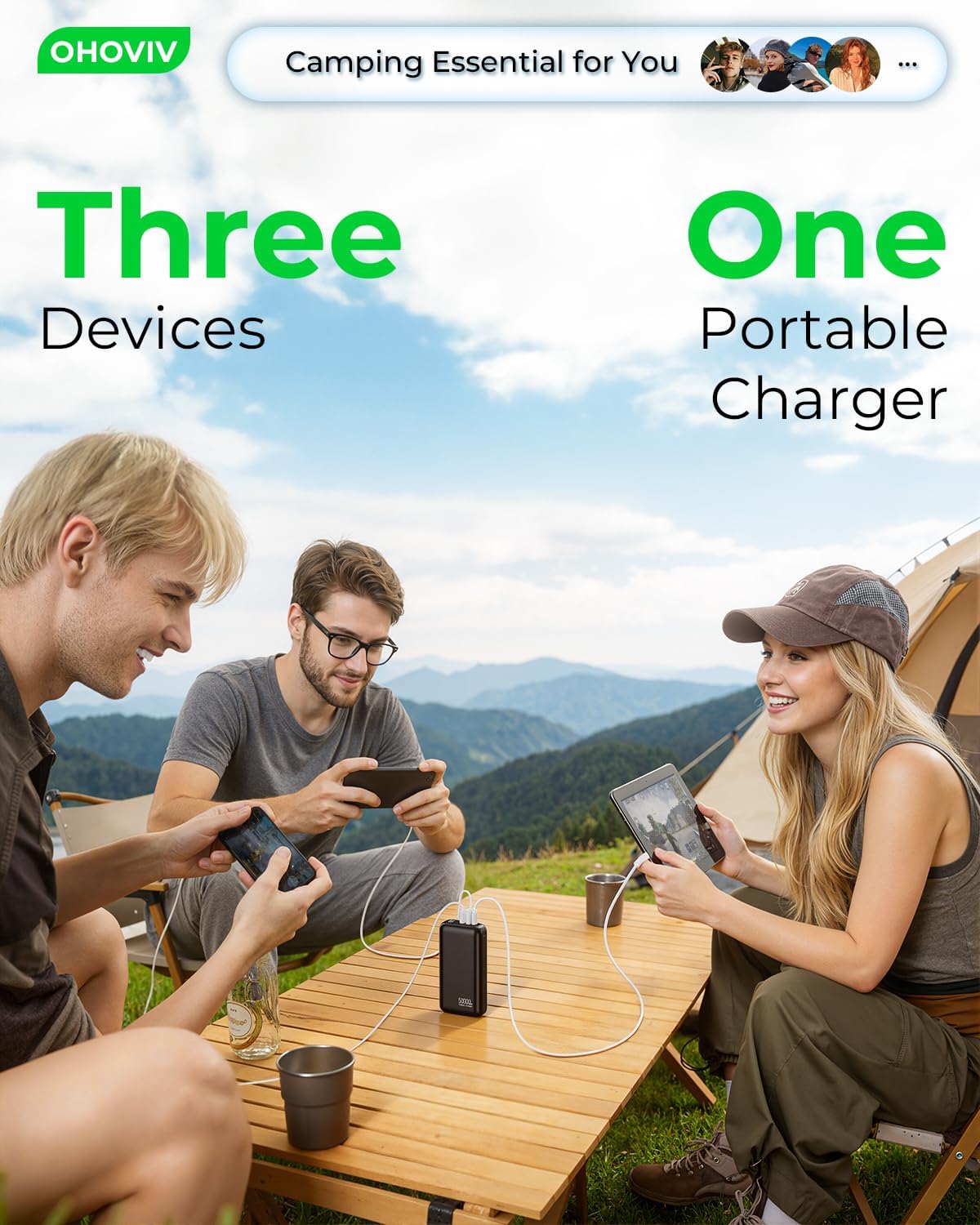 OHOVIV Cargador Portátil 50000mAh Banco de Energía - Carga Rápida 2...