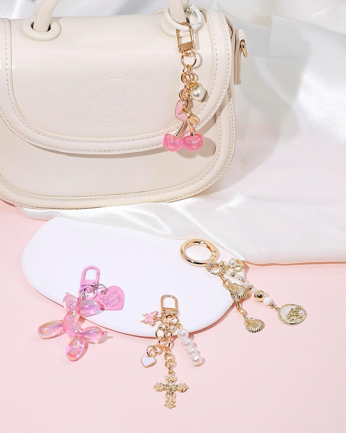 4 dijes para bolsos, bonitos accesorios para bolso y llavero de cer...
