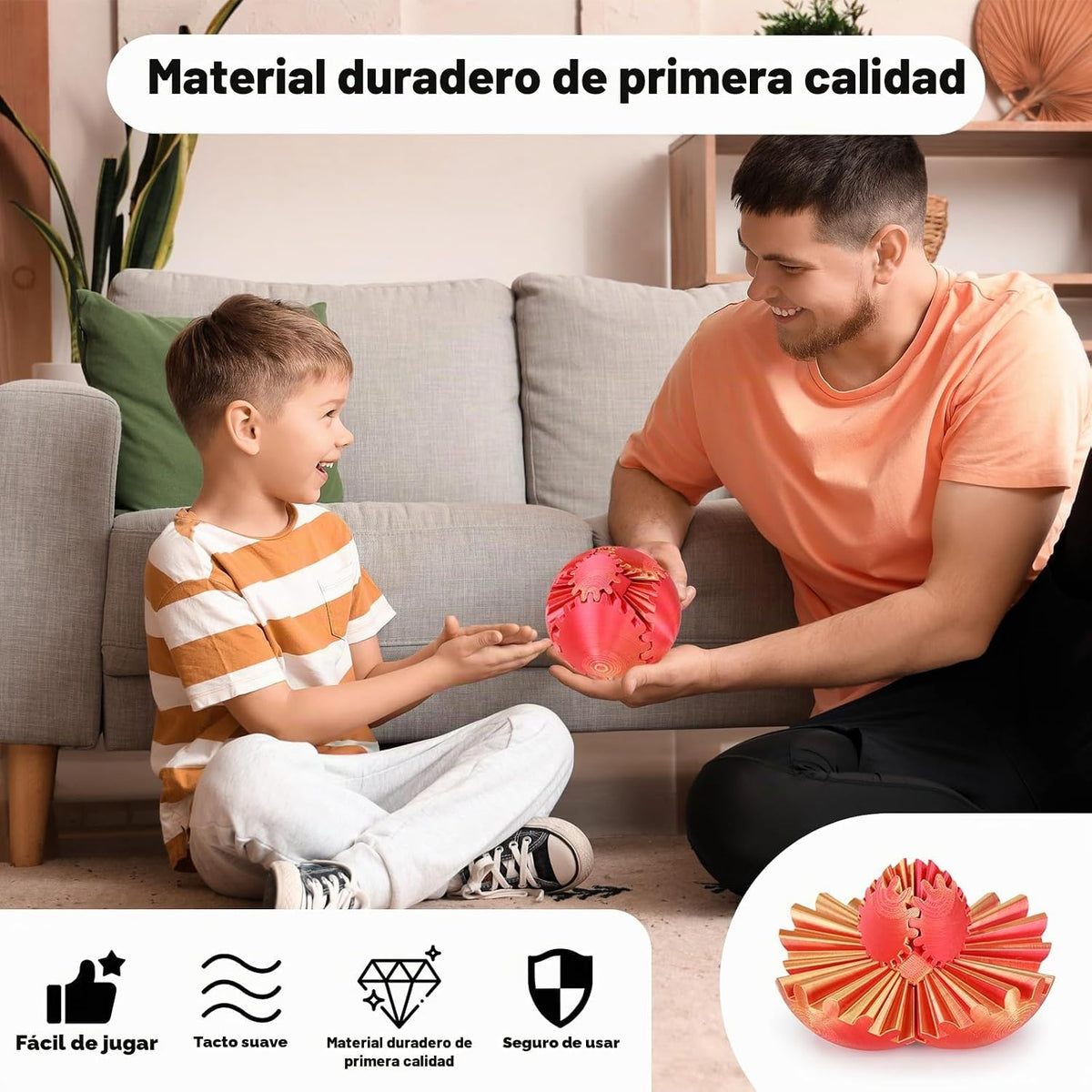 Bola de engranajes esférica 3D impresa, bola giratoria o cubo, jugu...