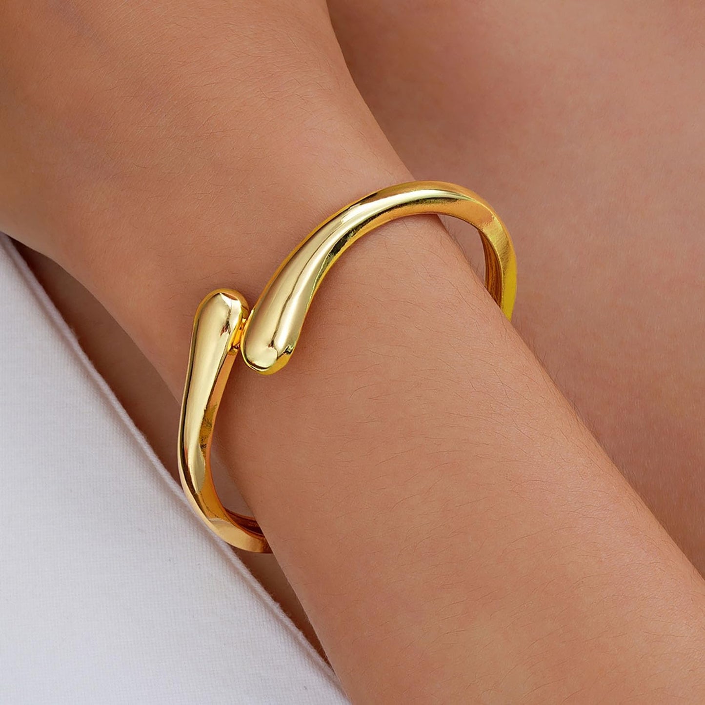 MTINAPS Brazalete de oro para mujeres y adolescentes, pulsera de mo...