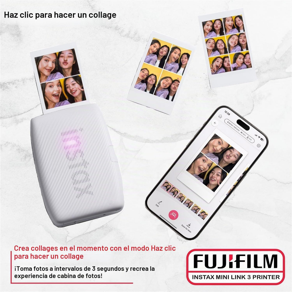 Fujifilm Instax Mini Link 3 - Paquete de película para impresora In...