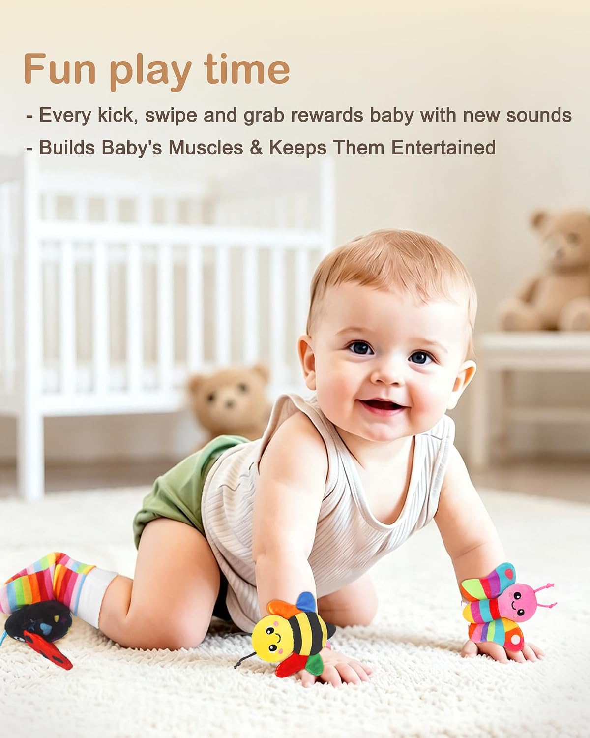 Bloobloomax Juguetes de sonajeros para bebés de 0 a 12 meses, jugue...