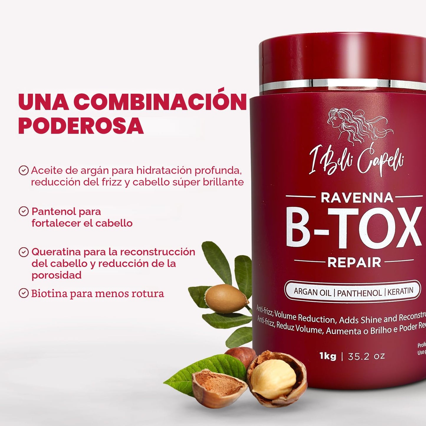 I Belli Capelli Kit de Tratamiento Capilar Ravenna - 1kg\/35.02 oz...