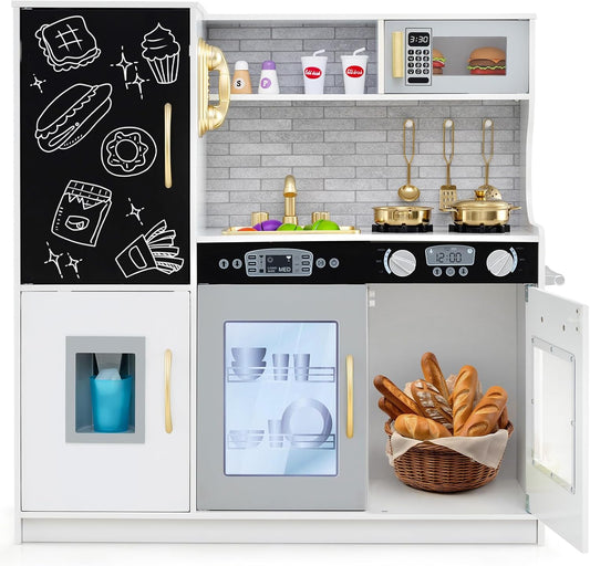 Costzon Juego de cocina para niños, juego de juguetes de cocina de...